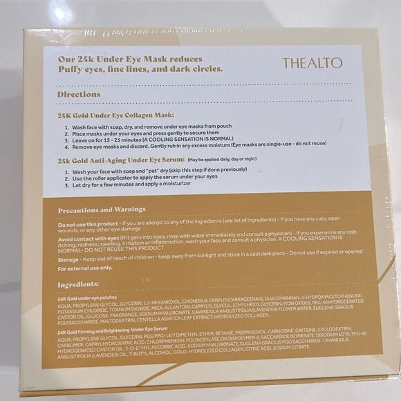 THEALTO 24k Gold Under Eye Collage Mask - NIB - Picture 4 of 4